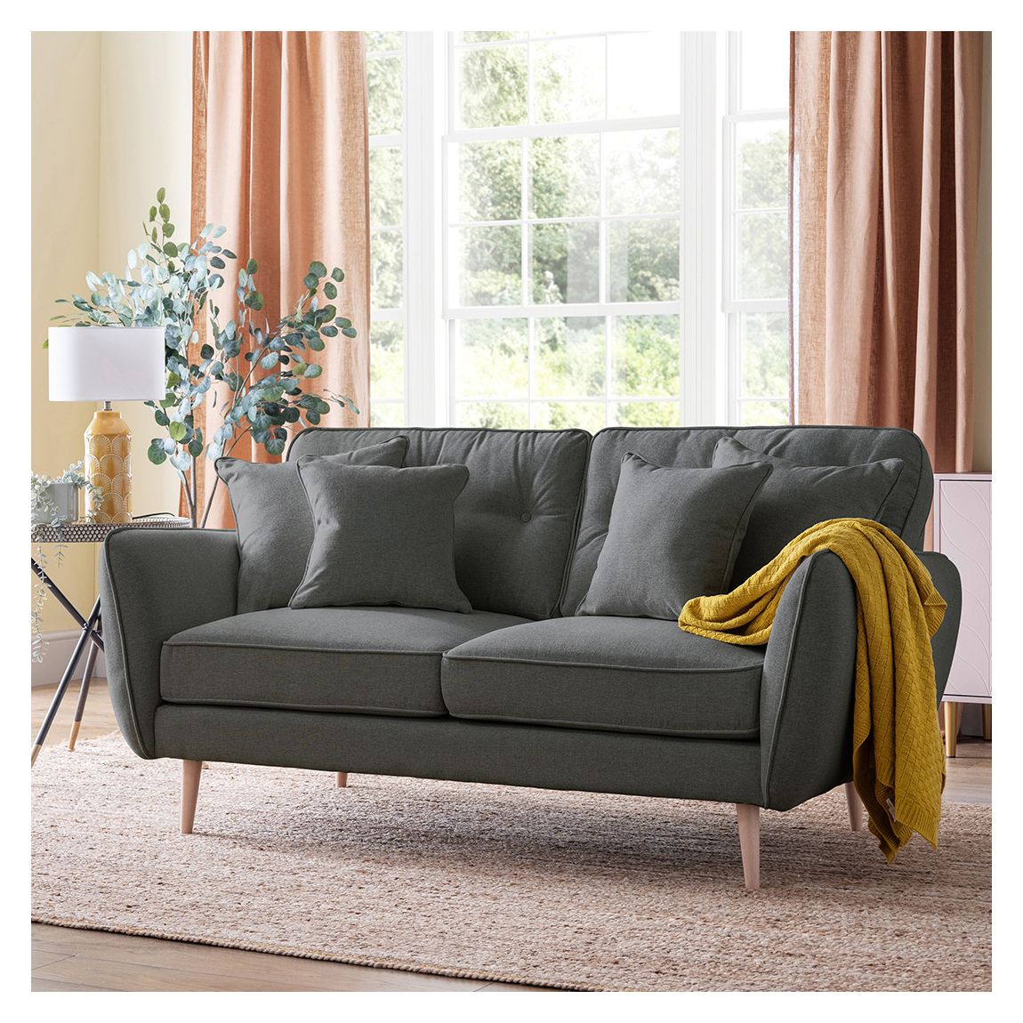 The Sckandi medium Sofa Kendal Charcoal main product photo