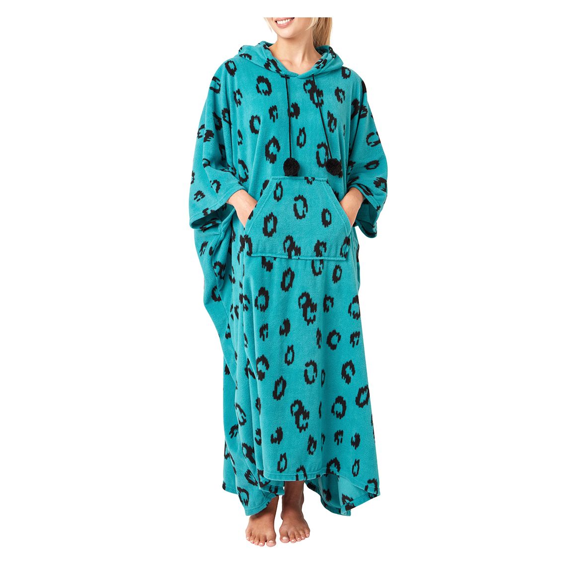 Teal Animal Poncho with Hood main product photo
