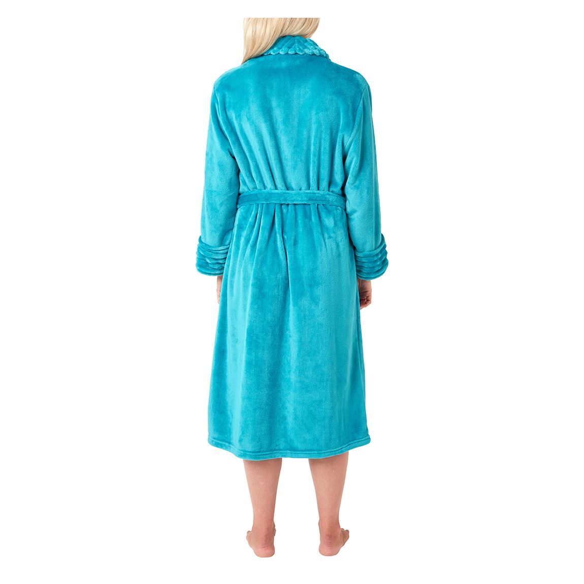 Teal Ripple Robe Shawl Collar main product photo