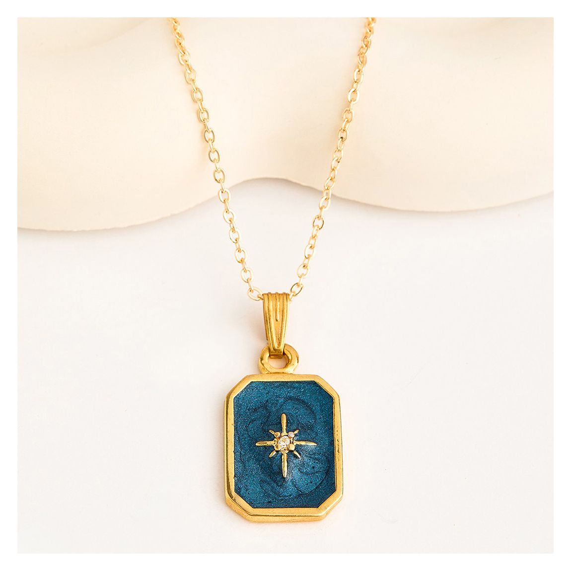 Gold and Blue Pendant Necklace main product photo
