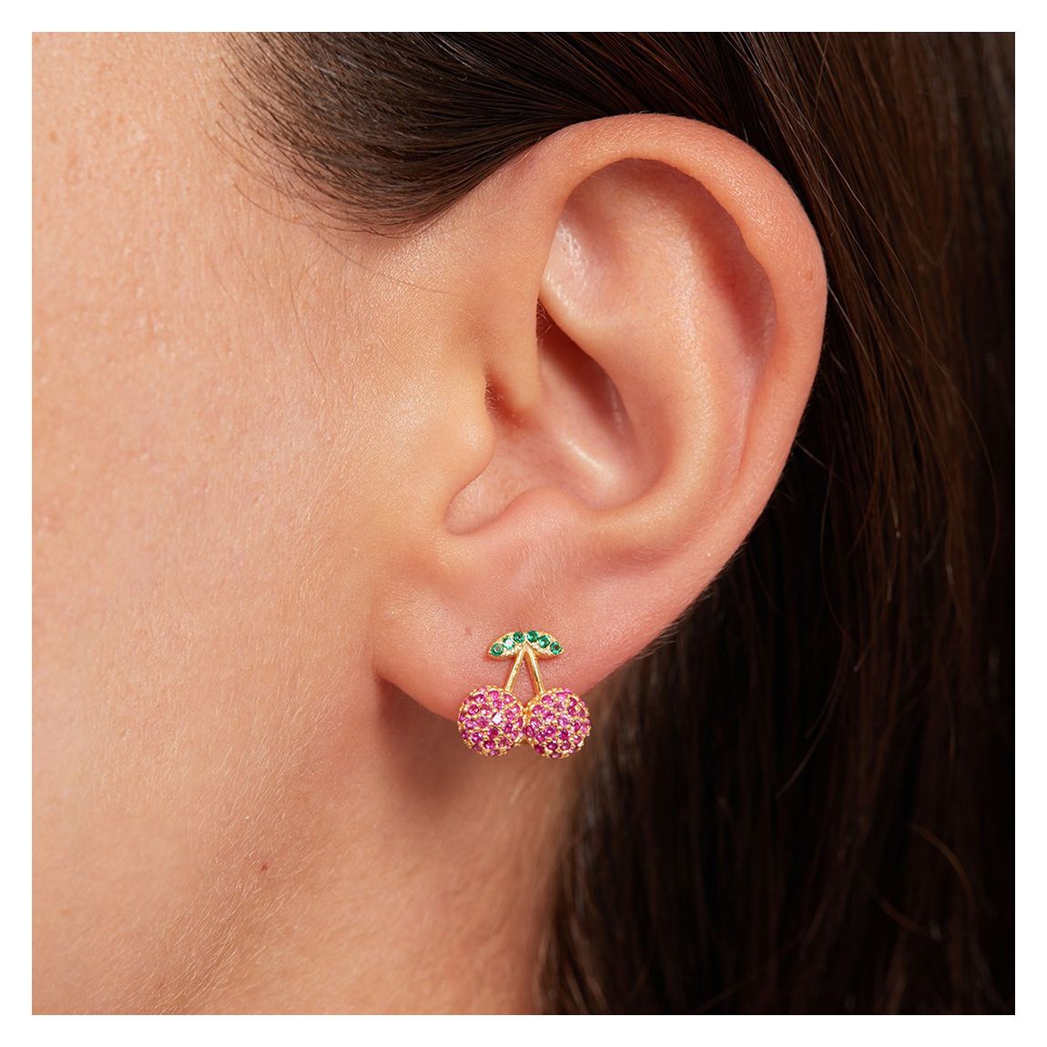 Silver Cherry Earrings main product photo