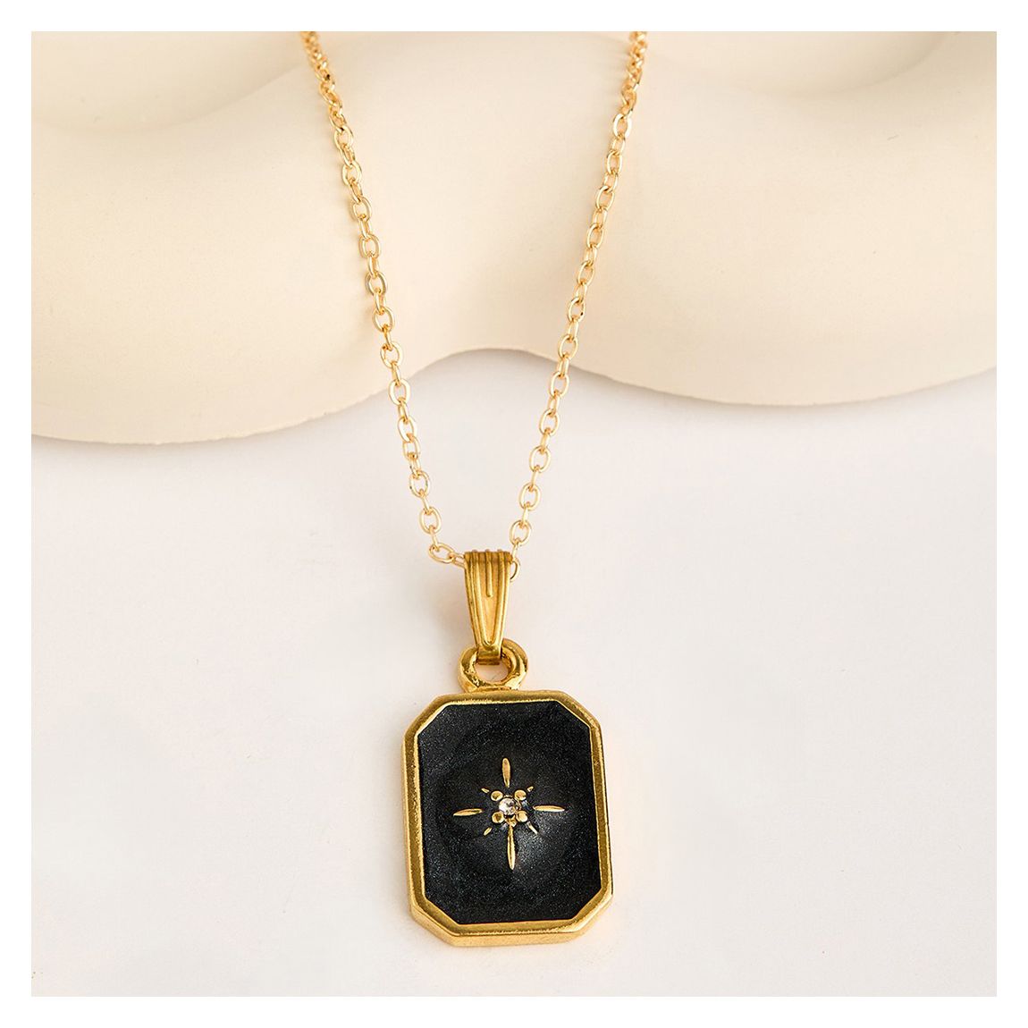 Gold and Black Pendant Necklace main product photo