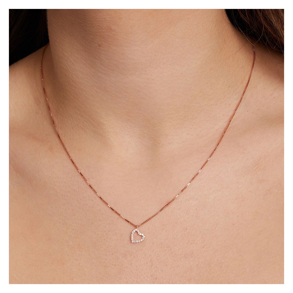 Rose Gold Heart Pendant Necklace main product photo