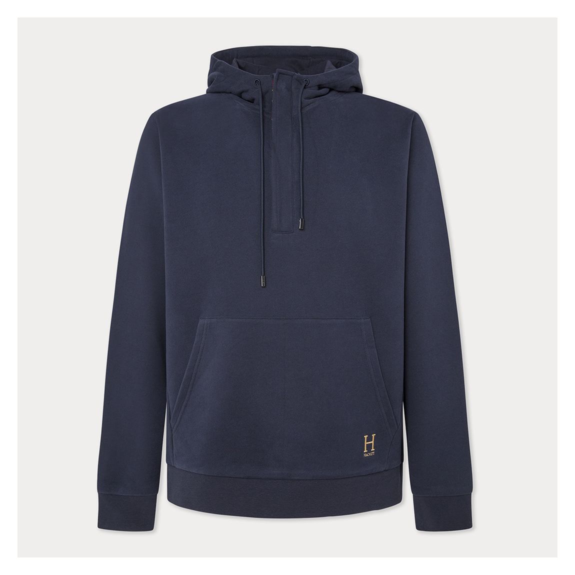 Navy Embroidered Cotton Hoodie main product photo
