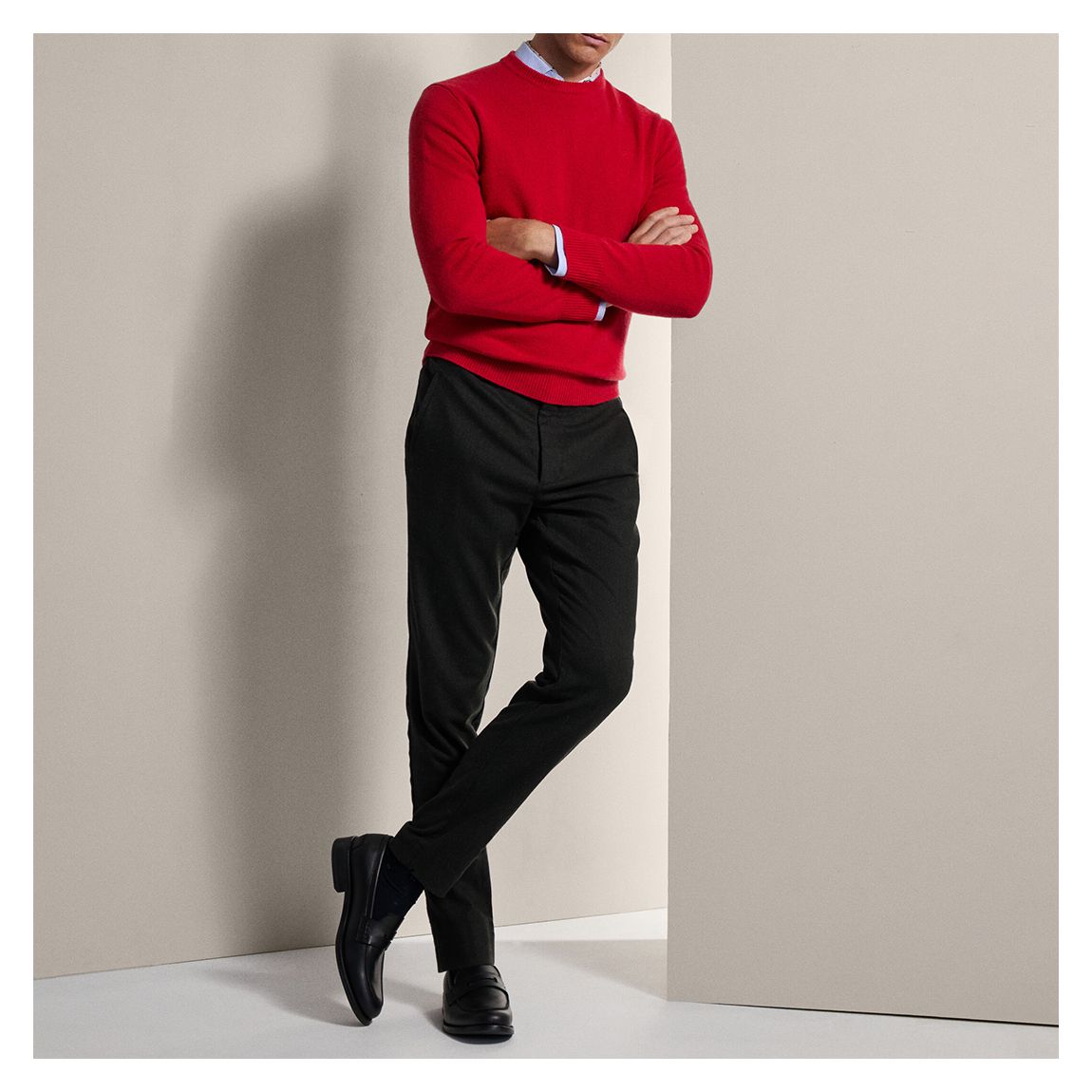Red Crew Neck Lambswool Jumper main product photo