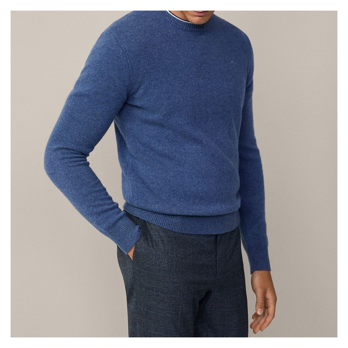 Blue Crew Neck Lambswool Jumper main product photo