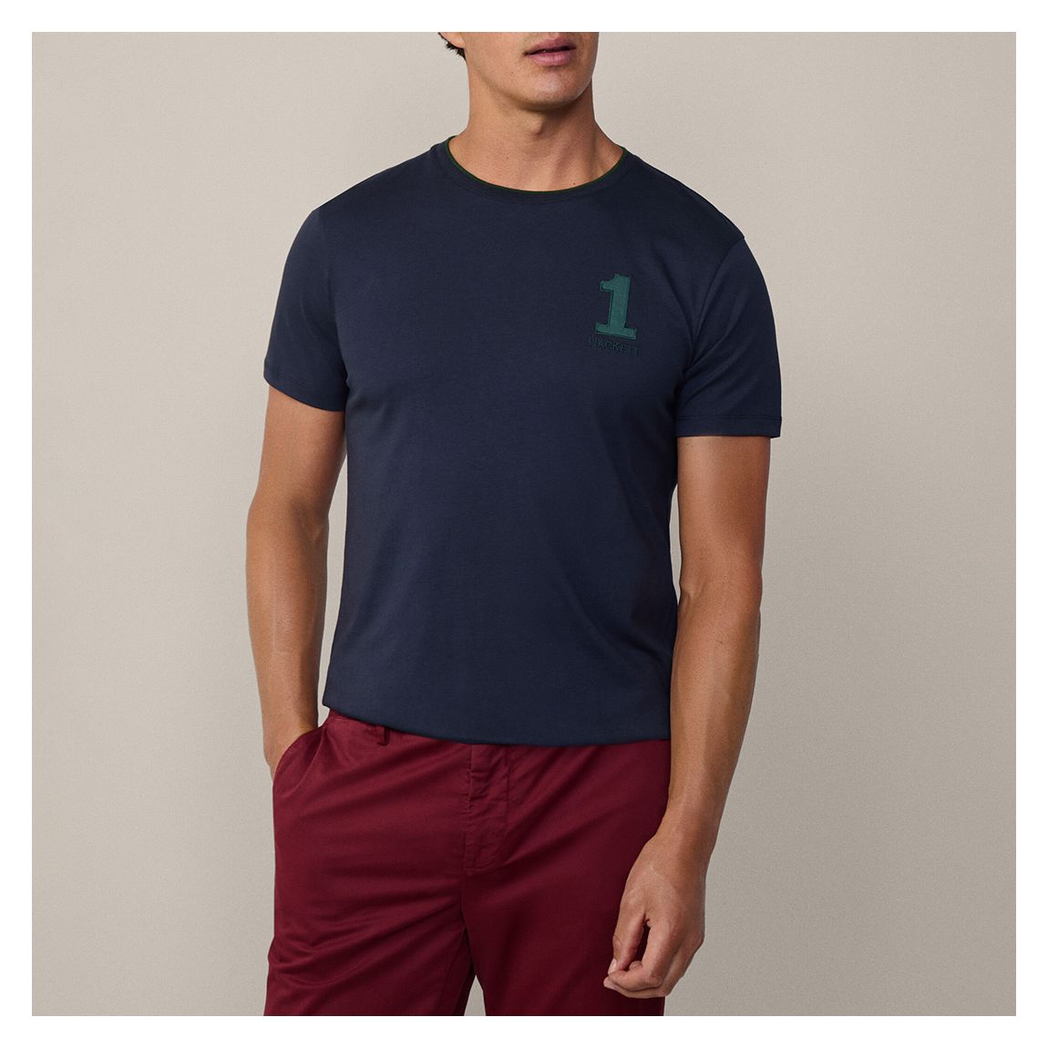 Navy Heritage Number Cotton T-Shirt main product photo