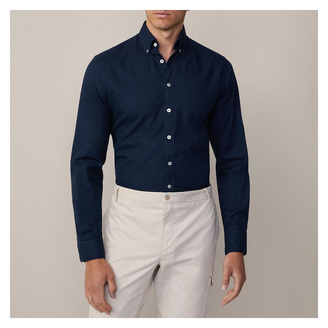 Navy Oxford Cotton Shirt main product photo