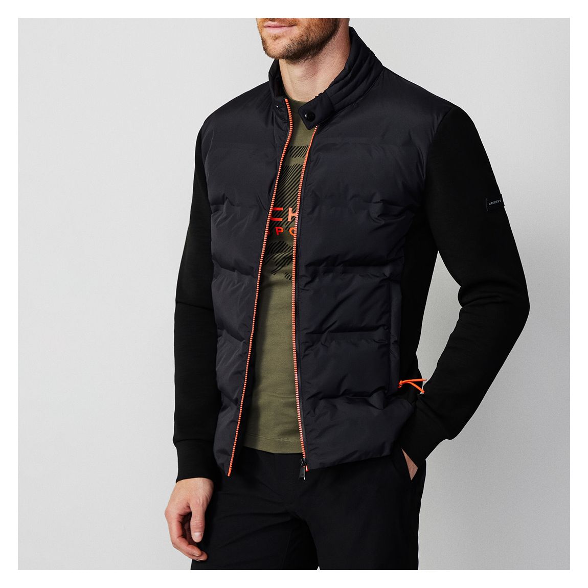 Black Hybrid Cotton Blend Jacket main product photo