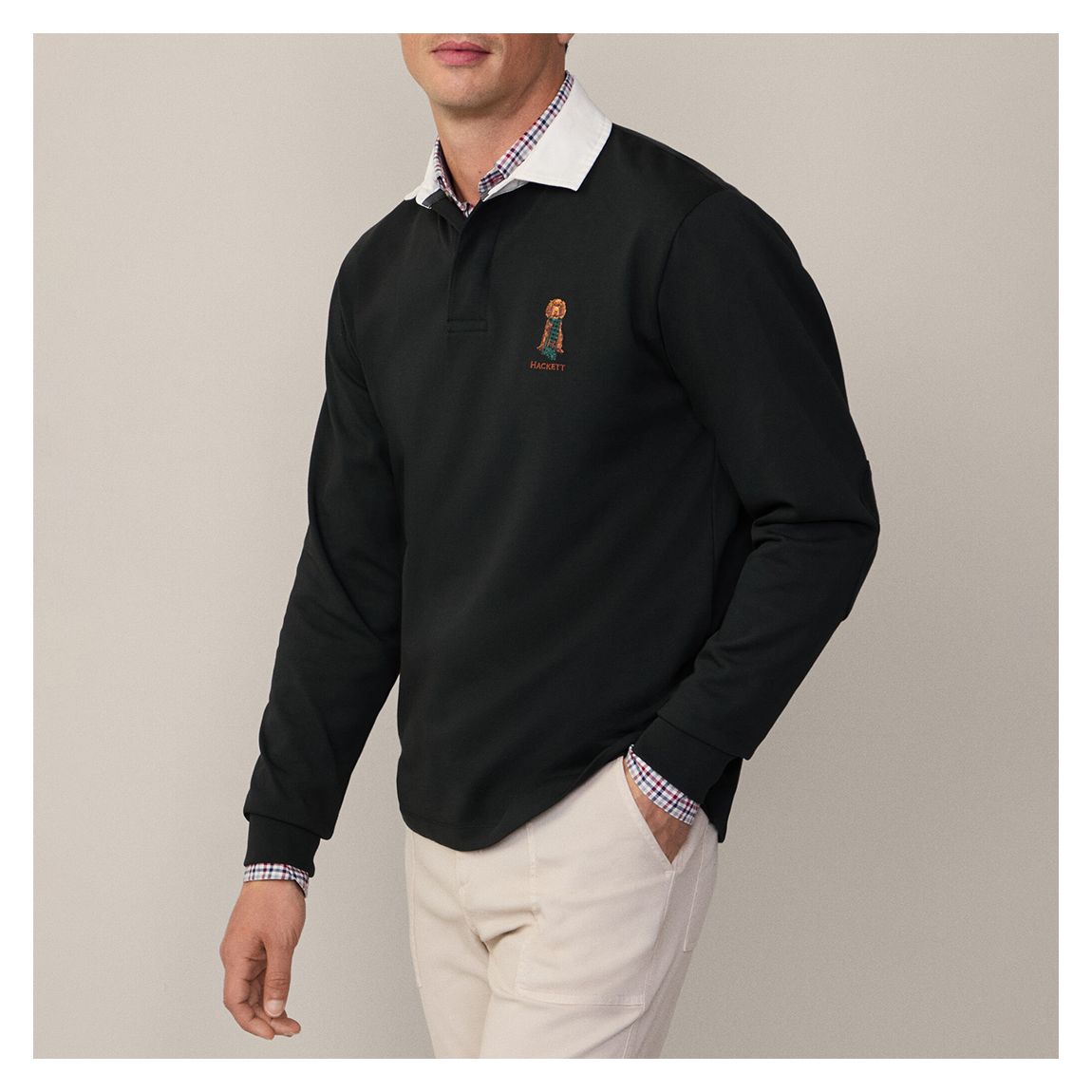 Navy Harry Classic Fit Rugby Shirt main product photo