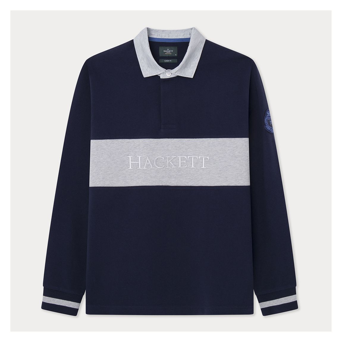 Navy Heritage Panel Cotton Rugby Shirt main product photo