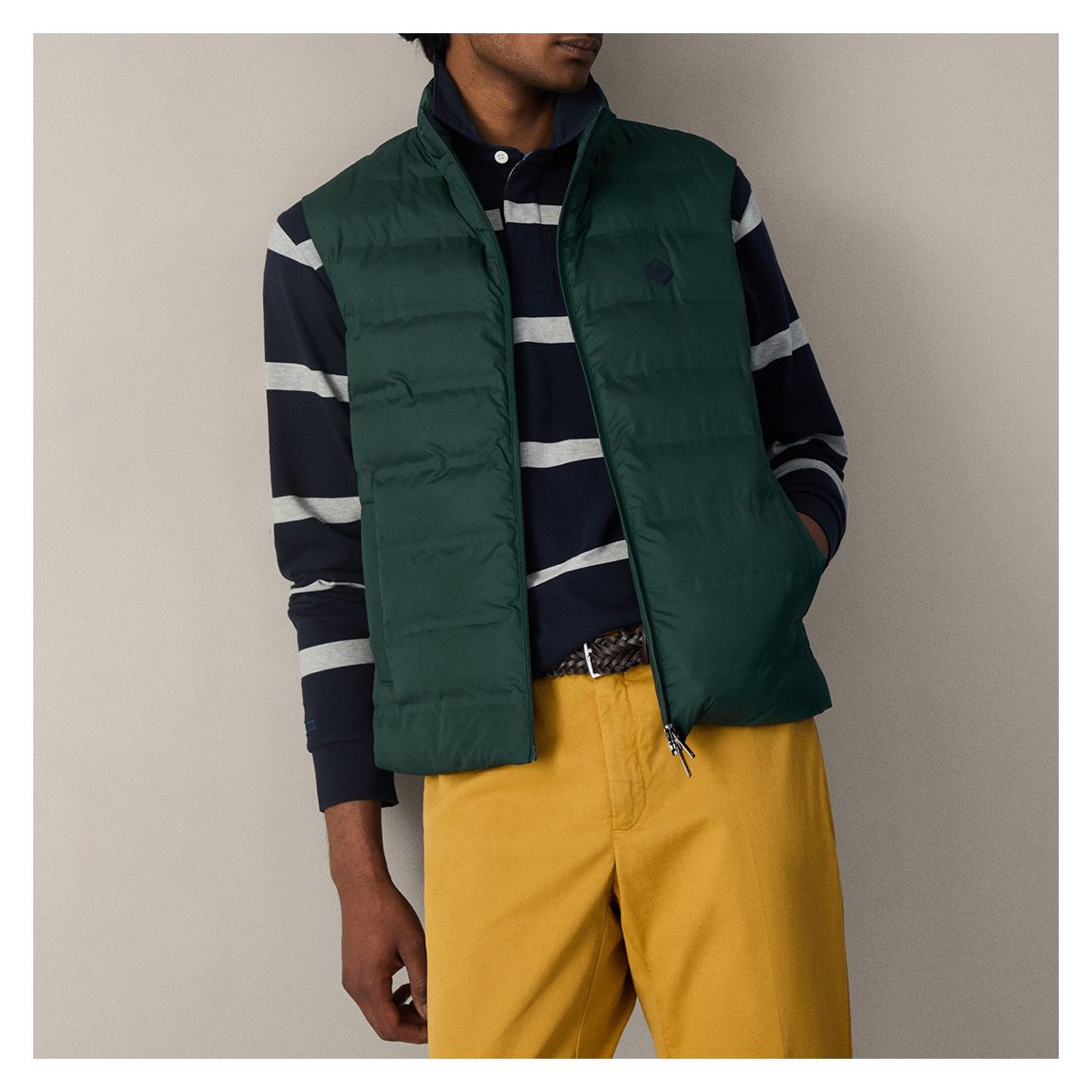 Yellow High Neck Lightweight Gilet main product photo
