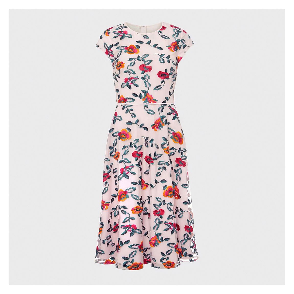 Pink Tia Floral Embroidered Dress main product photo