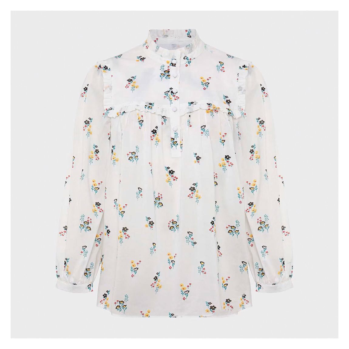 Off White Floral York Cotton Blouse main product photo