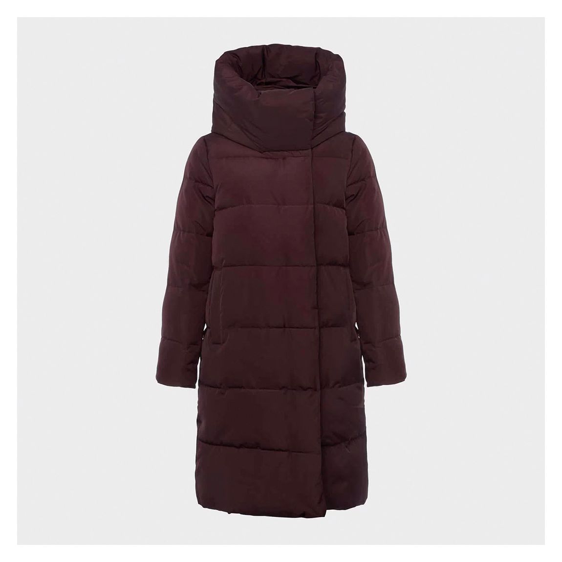 Burgundy Petite Heather Puffer Coat main product photo