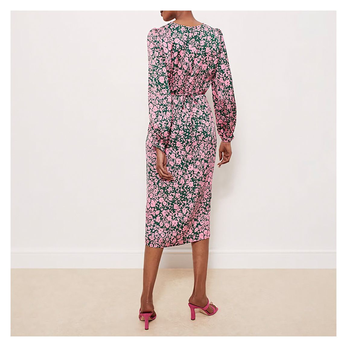 Green/Pink Floral Charlton Dress main product photo
