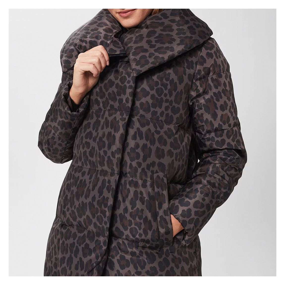 Brown Leopard Samara Puffer Coat main product photo