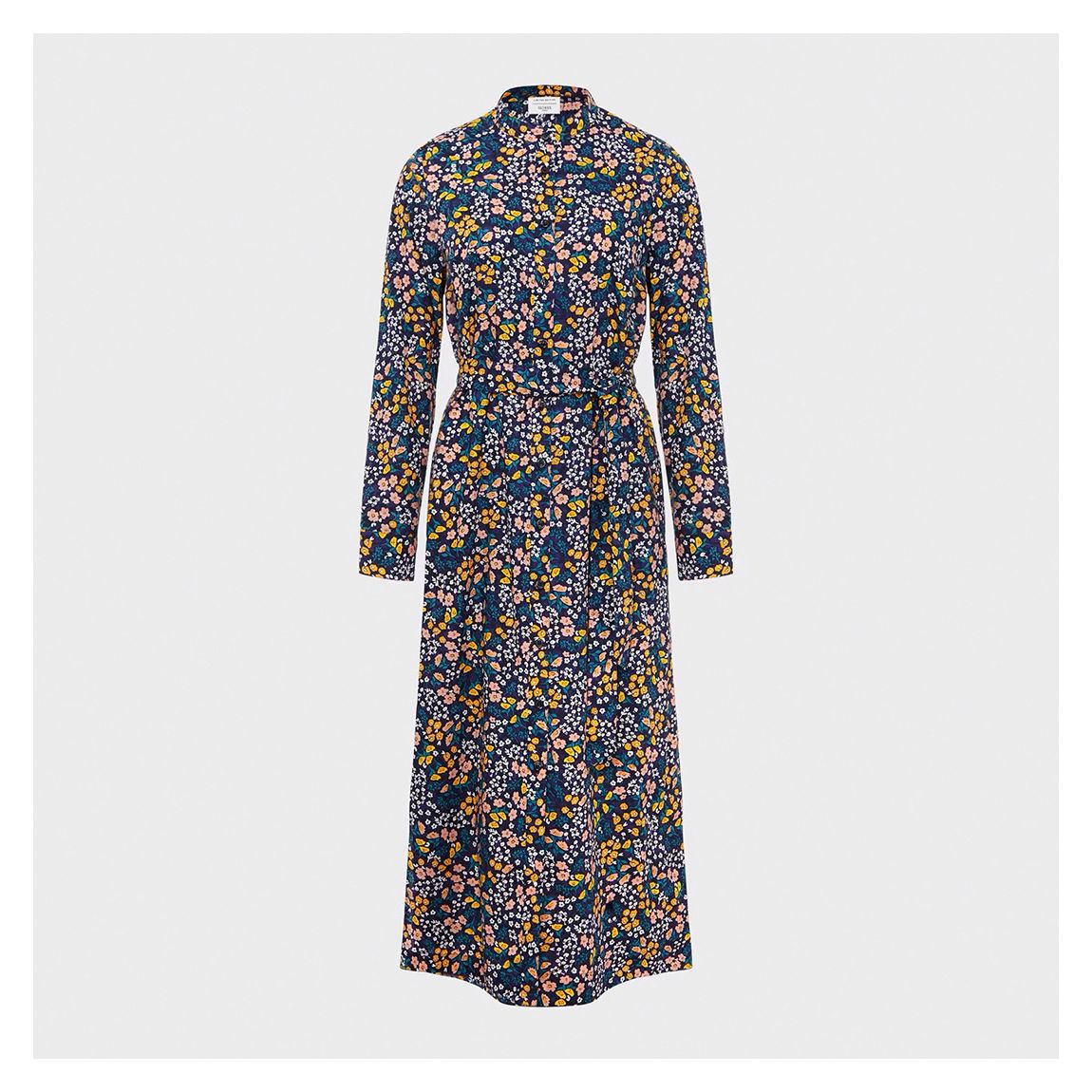 Navy Floral Elmire Cotton Midi Dress main product photo