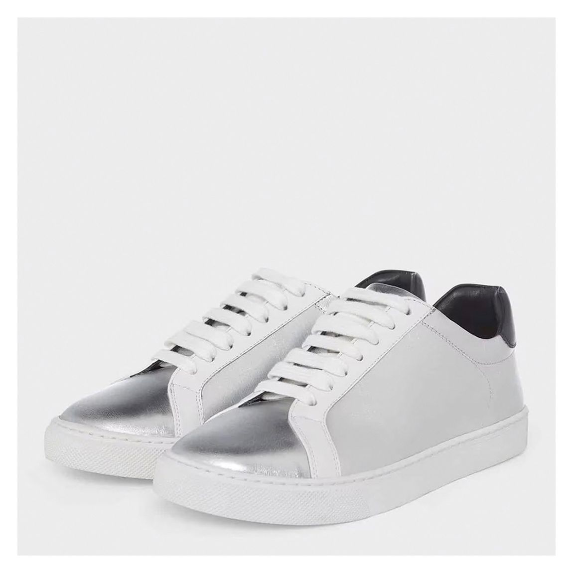 Silver Arwen Leather Trainers main product photo