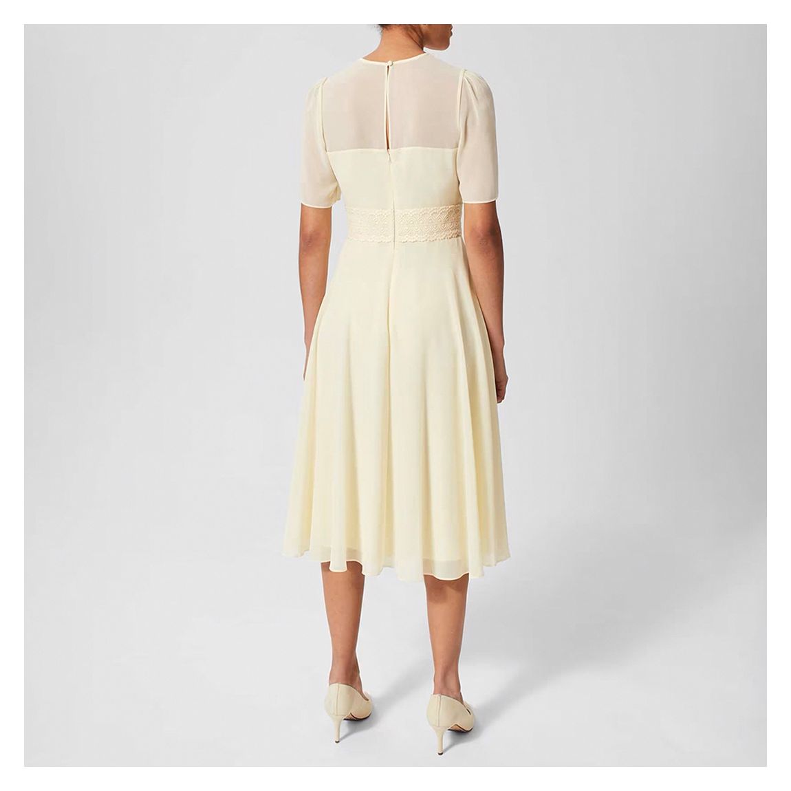 Yellow Cressida Lace Trim Dress main product photo