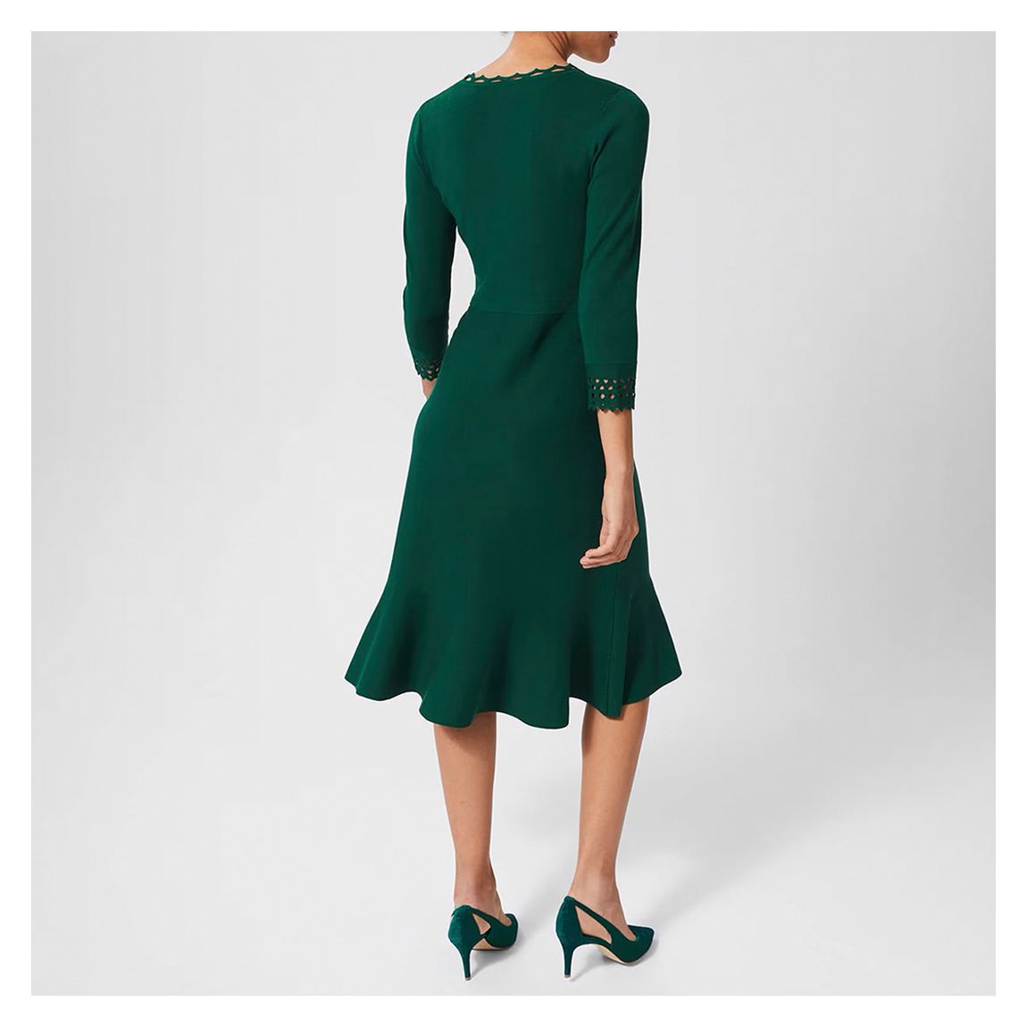 Dark Green Erin Knitted Flared Dress main product photo
