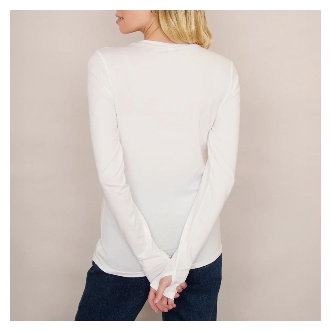 Cream Marnie Long Sleeve Jersey Top main product photo