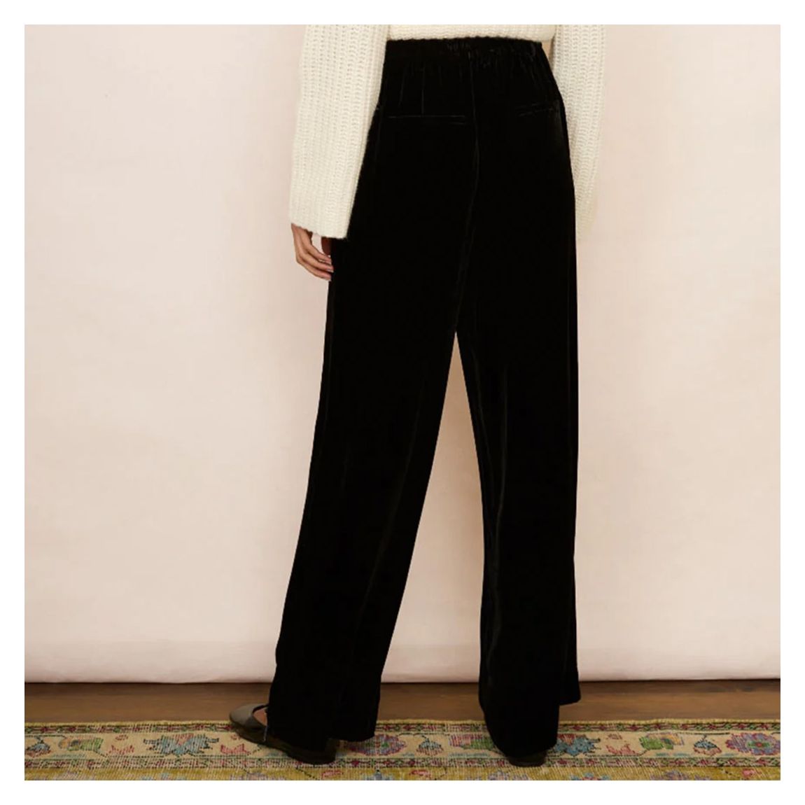 Black Dominique Silk Velvet Trouser main product photo