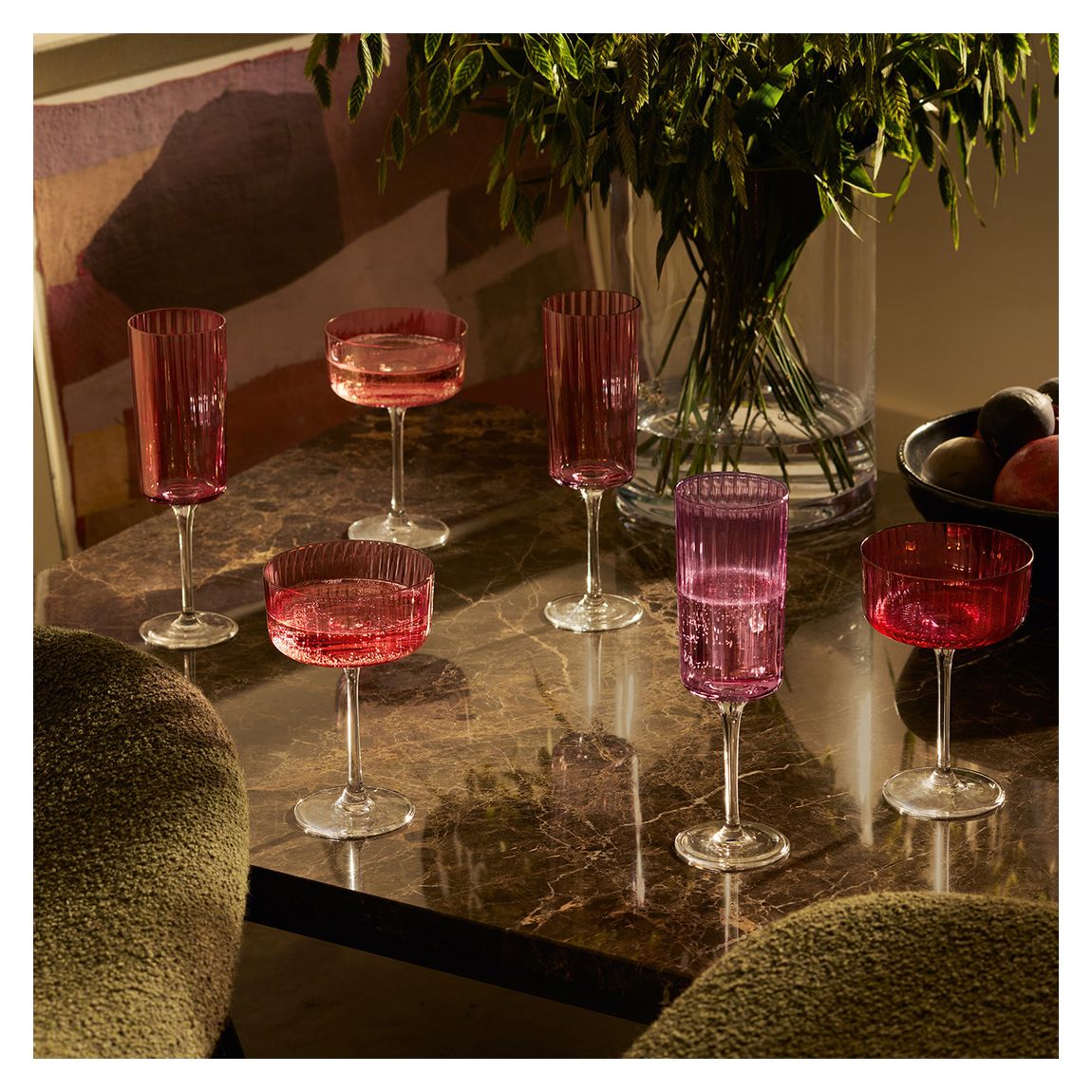 Set of 4 Garnet Gems Champagne Flute 210ml main product photo