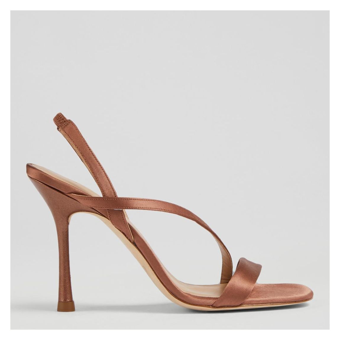 Brown Satin November Strappy Sandals main product photo