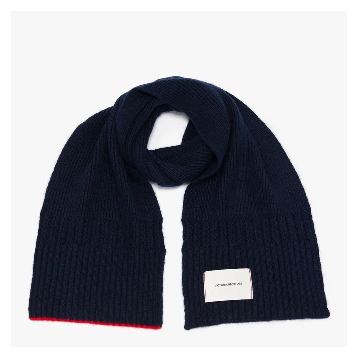 Navy Cashmere Logo Patch Scarf main product photo