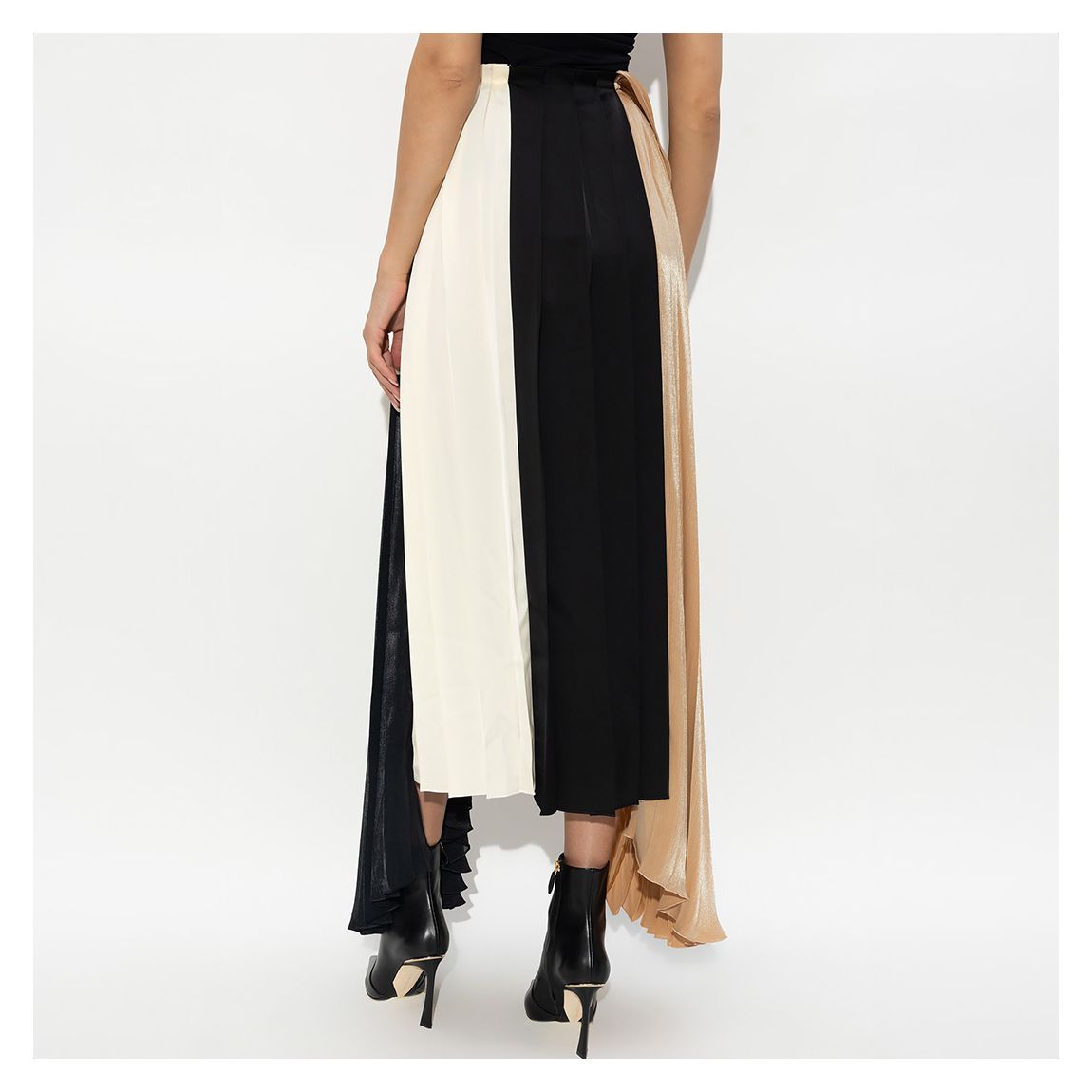 Black Multi Pleated Asymmetric Skirt main product photo
