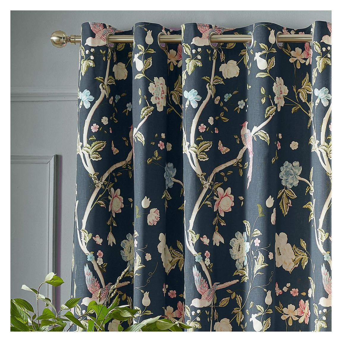 Summer Palace Midnight 64X72 Eyelet Curtain main product photo
