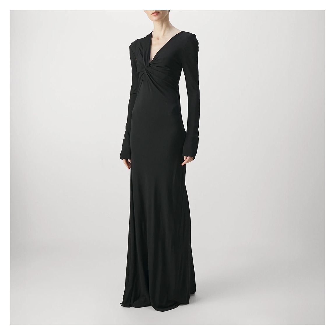 Black Tie Detail Floor Length Dress main product photo