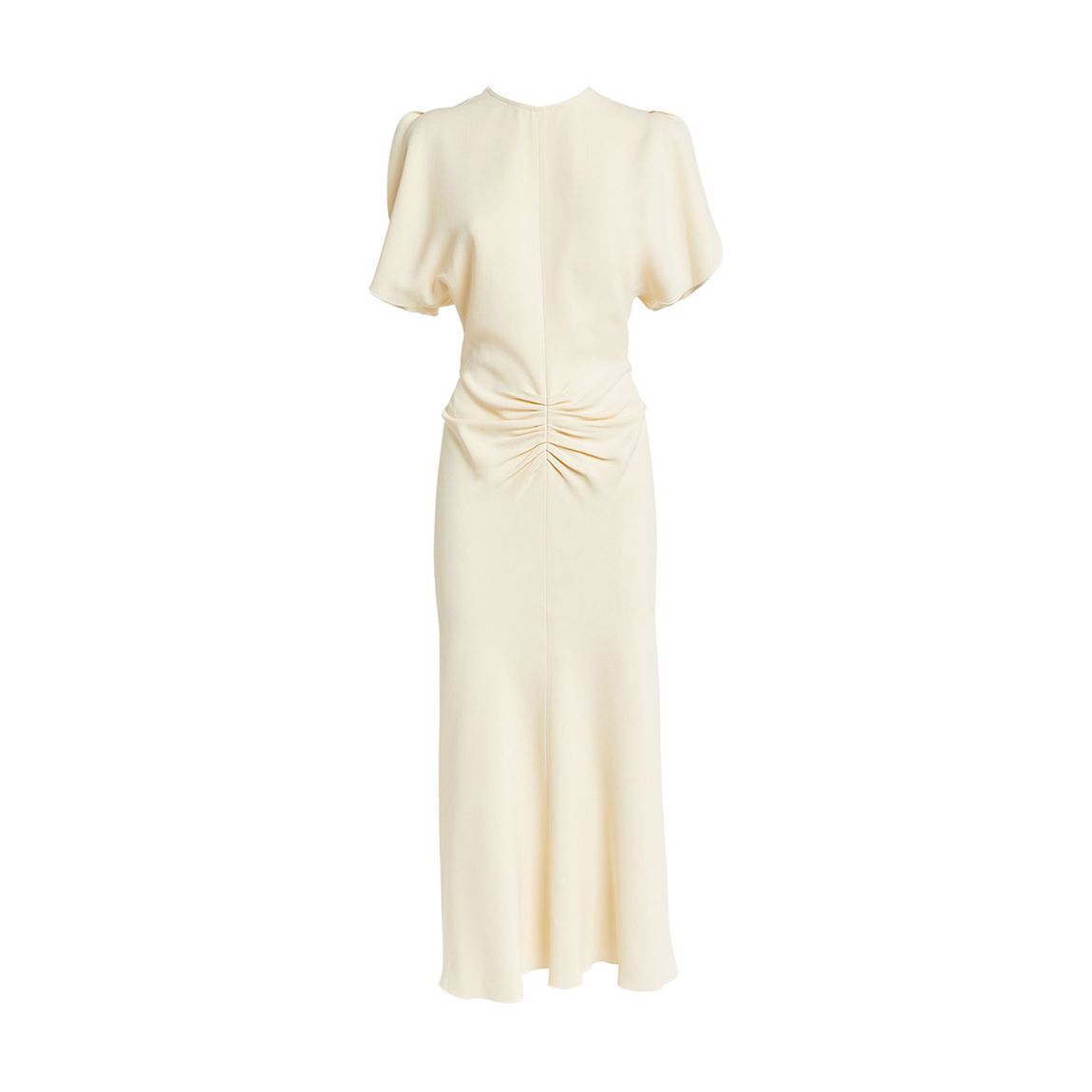 Ivory Gathered Waist Midi Dress main product photo