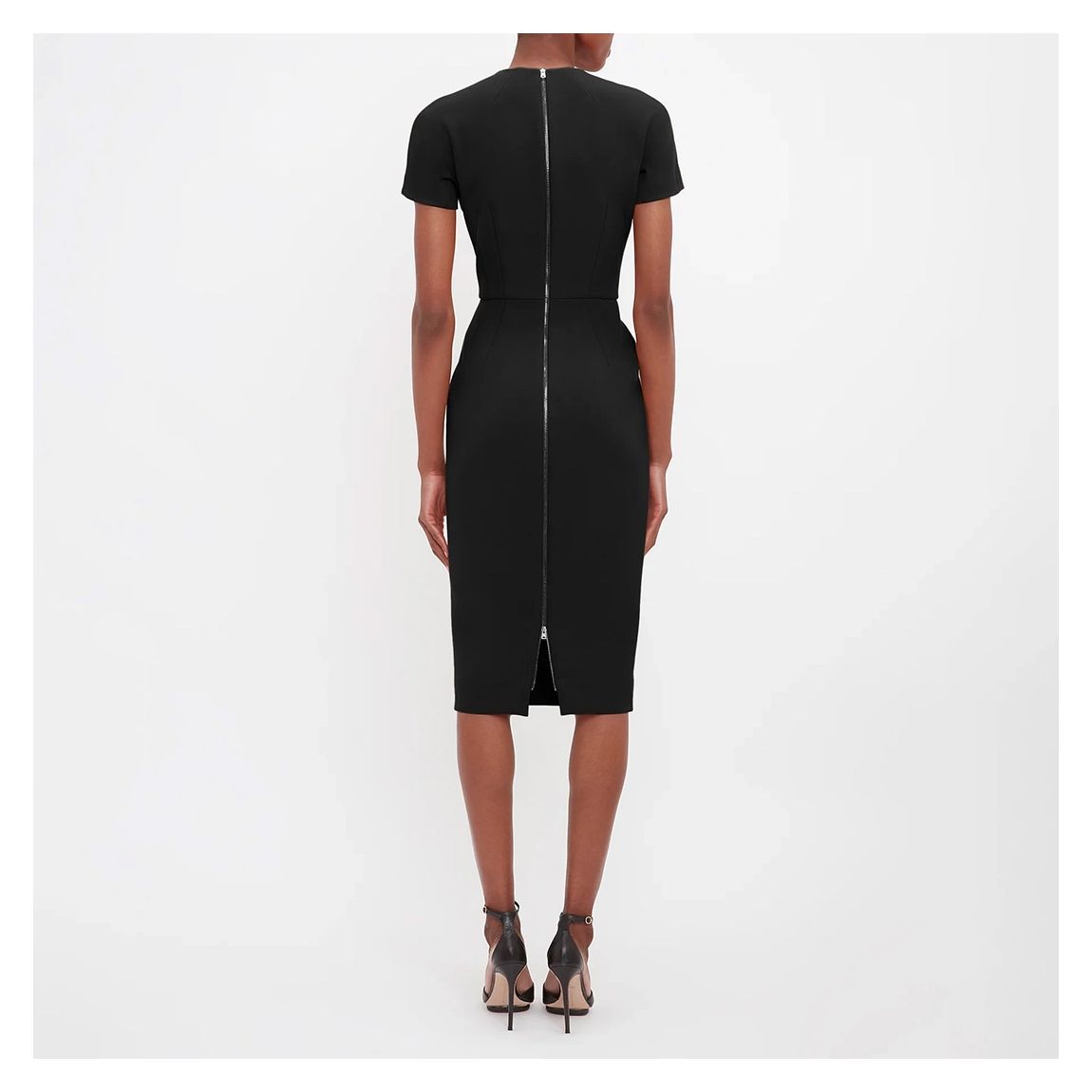 Black Fitted Midi Dress main product photo