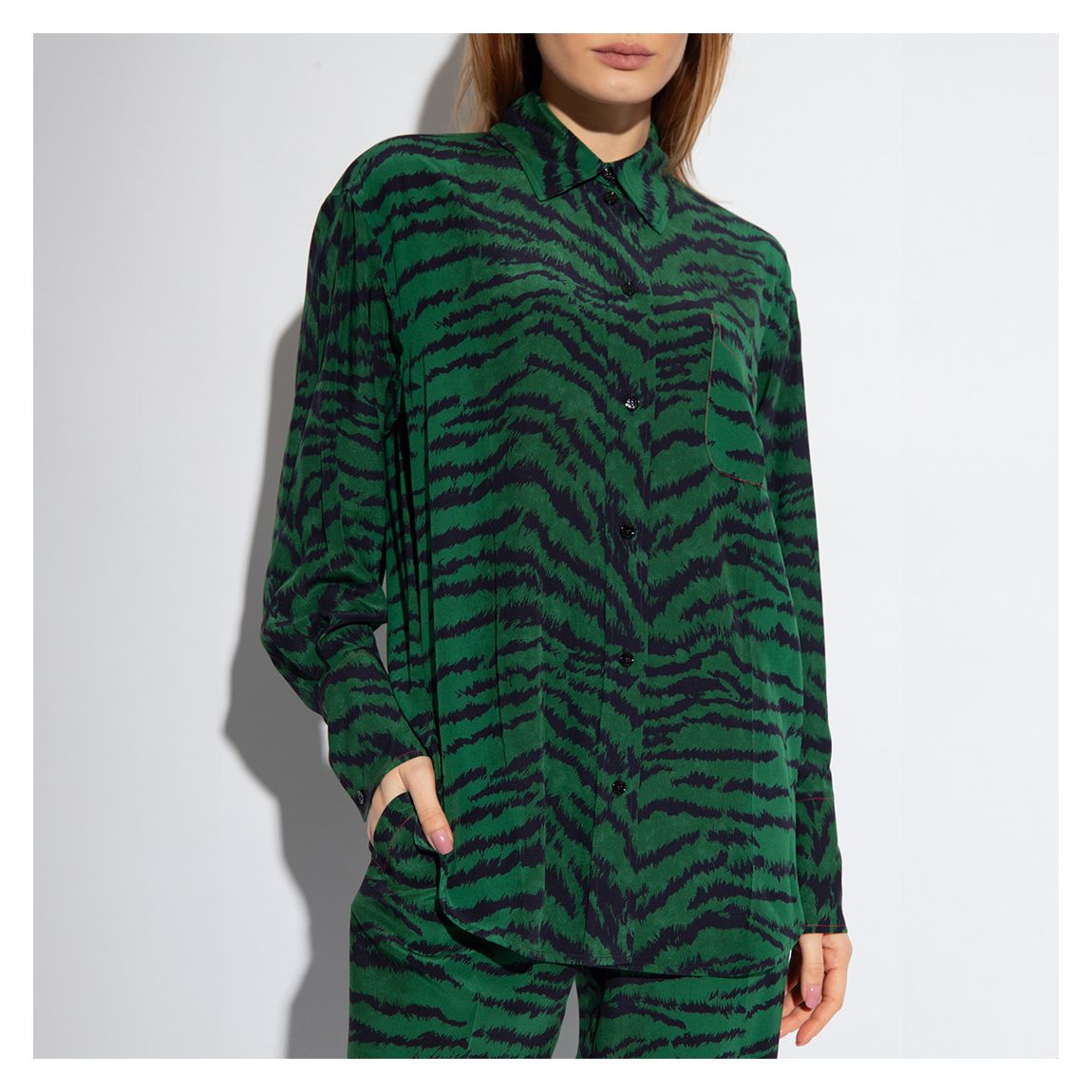 Green Pyjama Silk Shirt main product photo