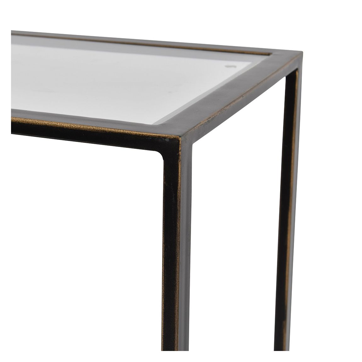 Deveraux Gilded Bronze Metal and Glass Console Table main product photo