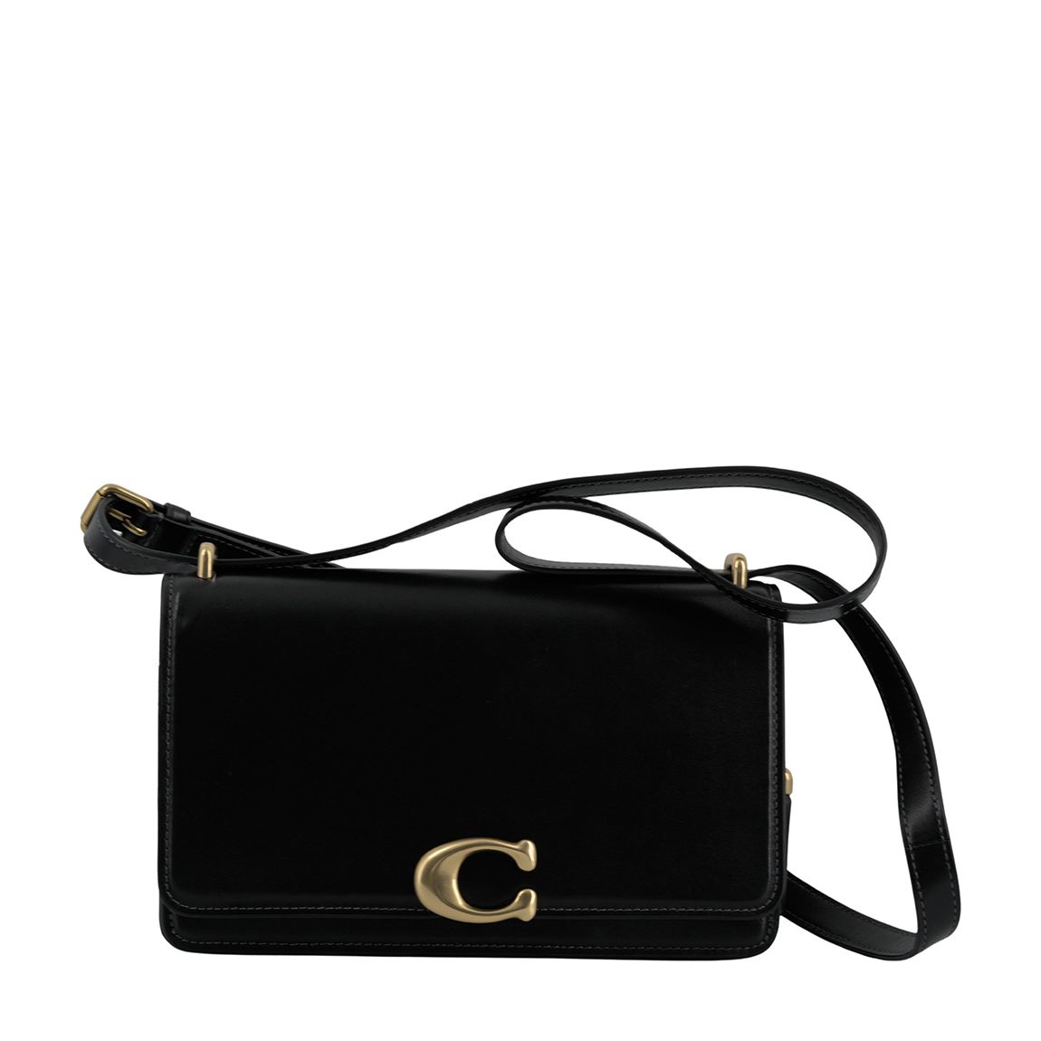 Black Logo Plaque Leather Shoulder Bag main product photo