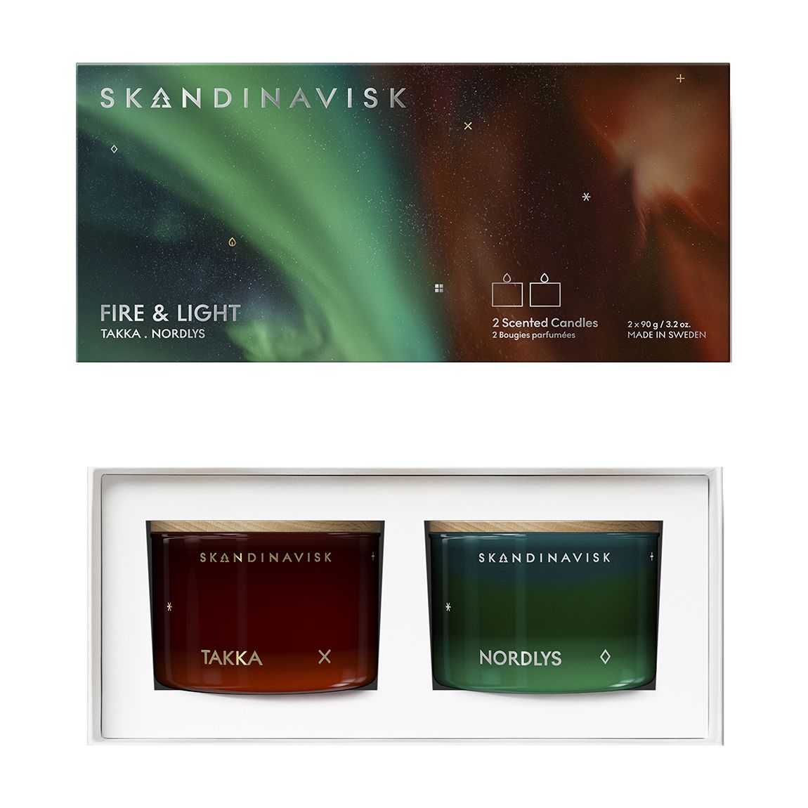 Fire & Light Scented Candle Giftset 2x 90g main product photo