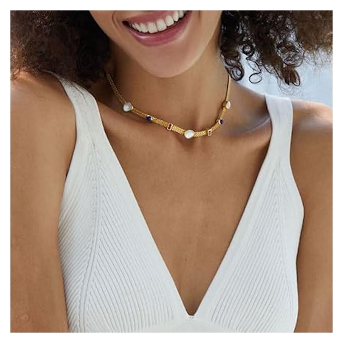 18K Gold Pearl And Gemstone Necklace main product photo