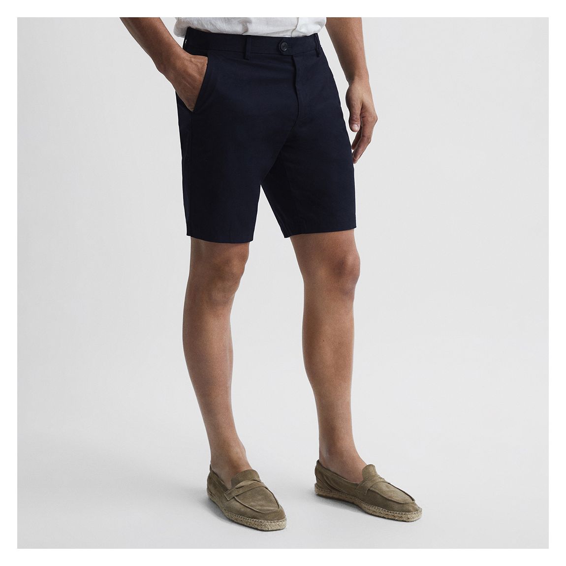 Navy Wicket Cotton Blend Chino Shorts main product photo