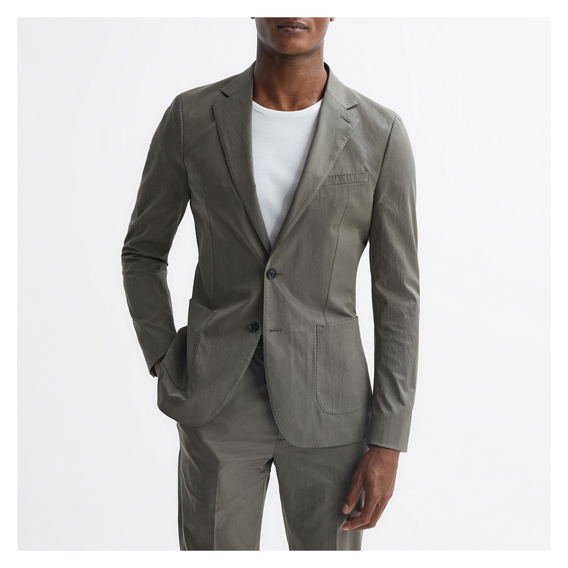 Khaki Hatfield Single Breasted Blazer main product photo