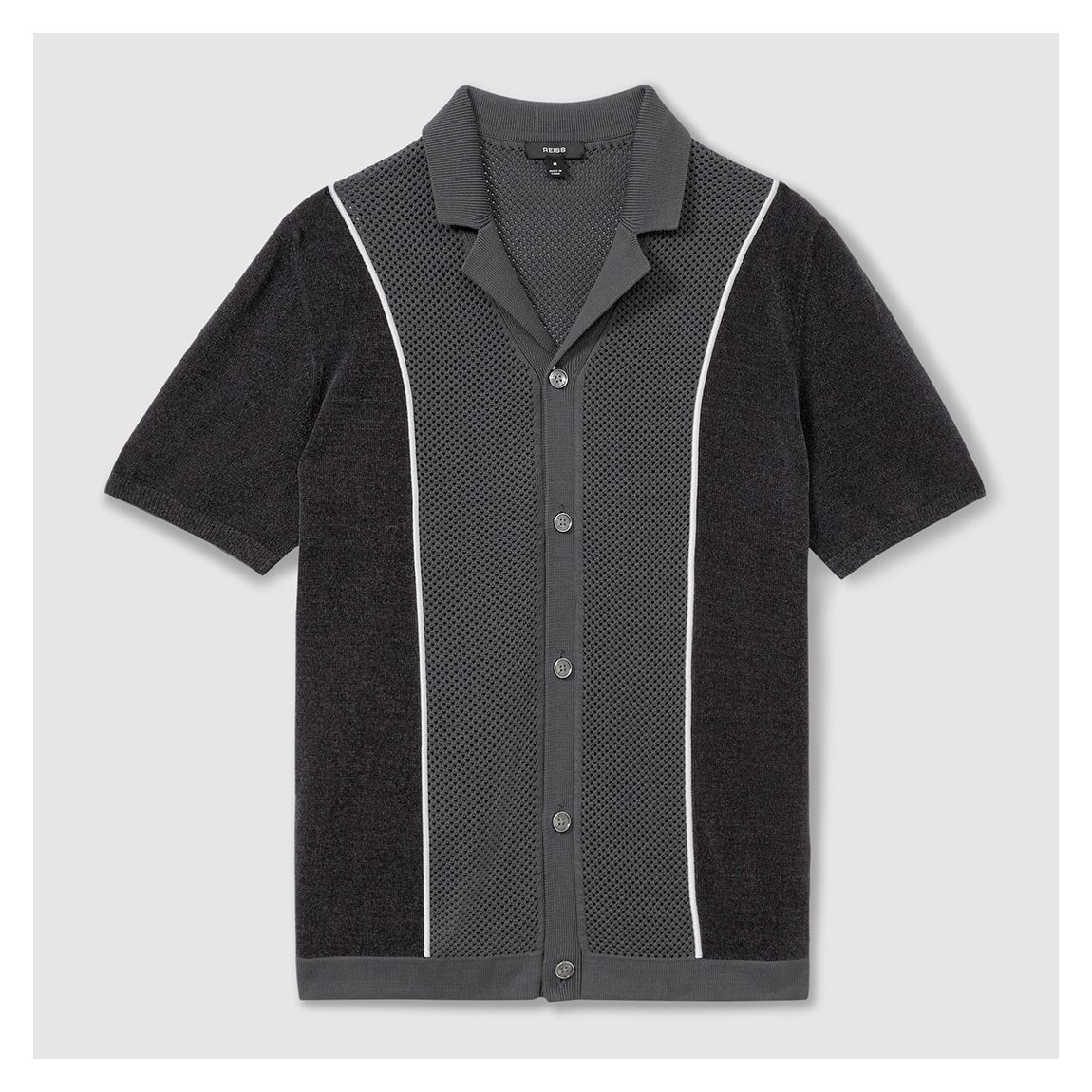Grey Meastro Textured Cotton Blend Shirt main product photo