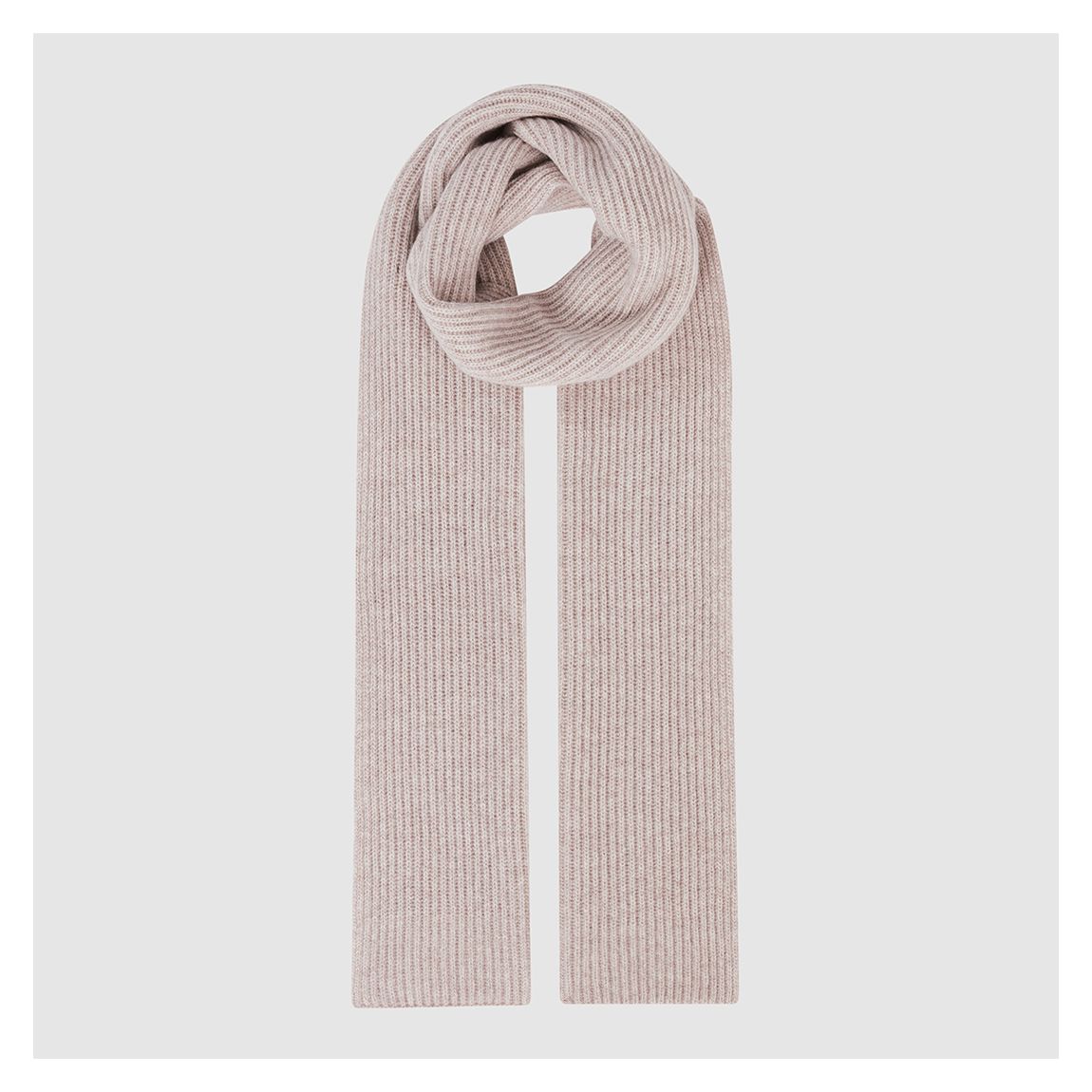 Oatmeal Alderny Ribbed Cashmere Scarf main product photo