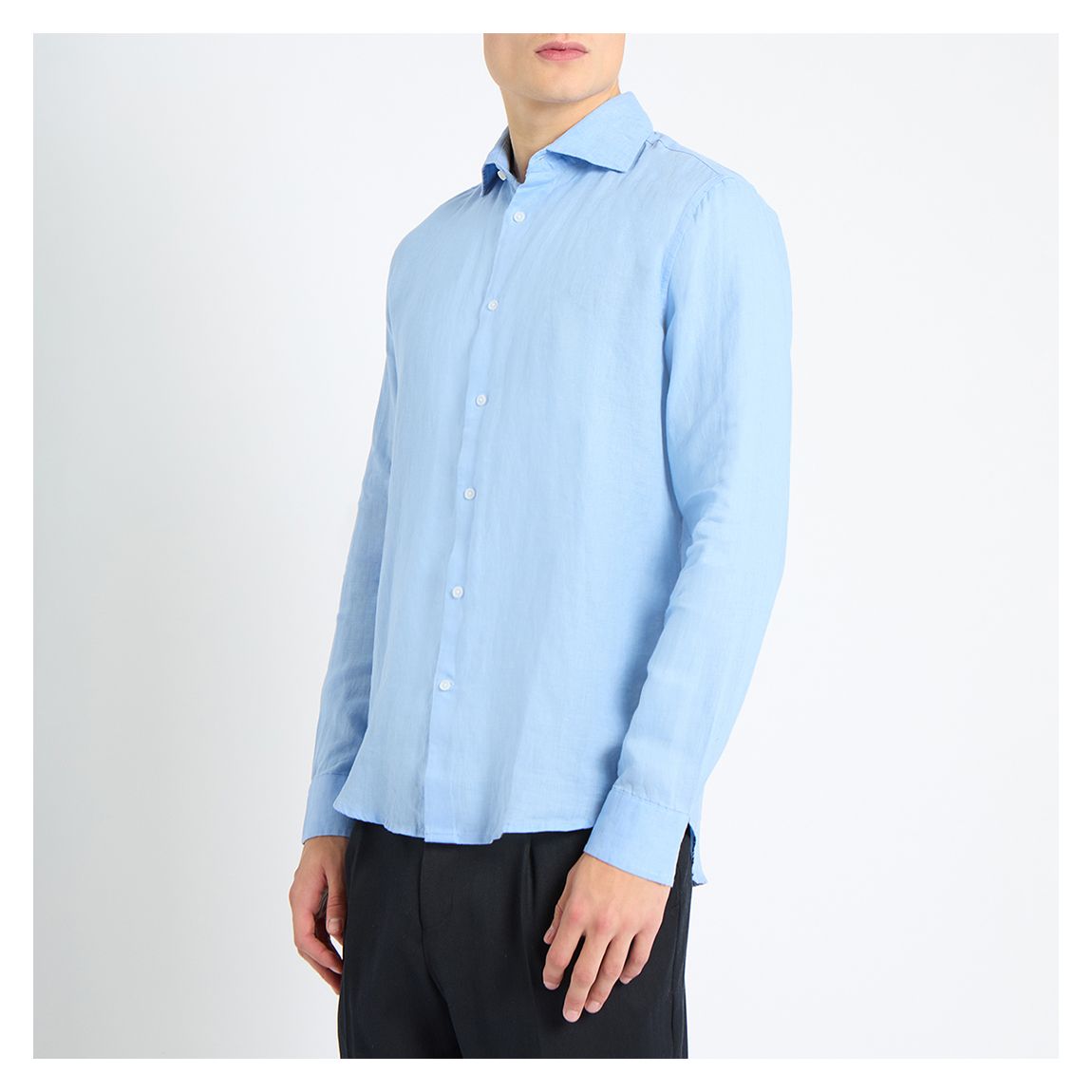 Blue Remi Long Sleeve Linen Shirt main product photo