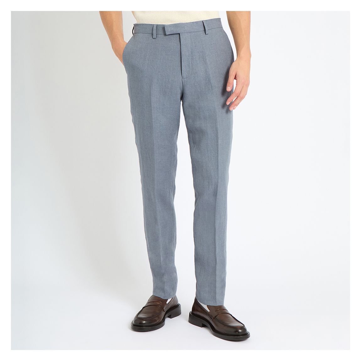 Blue Gosnold Linen Suit Trousers main product photo