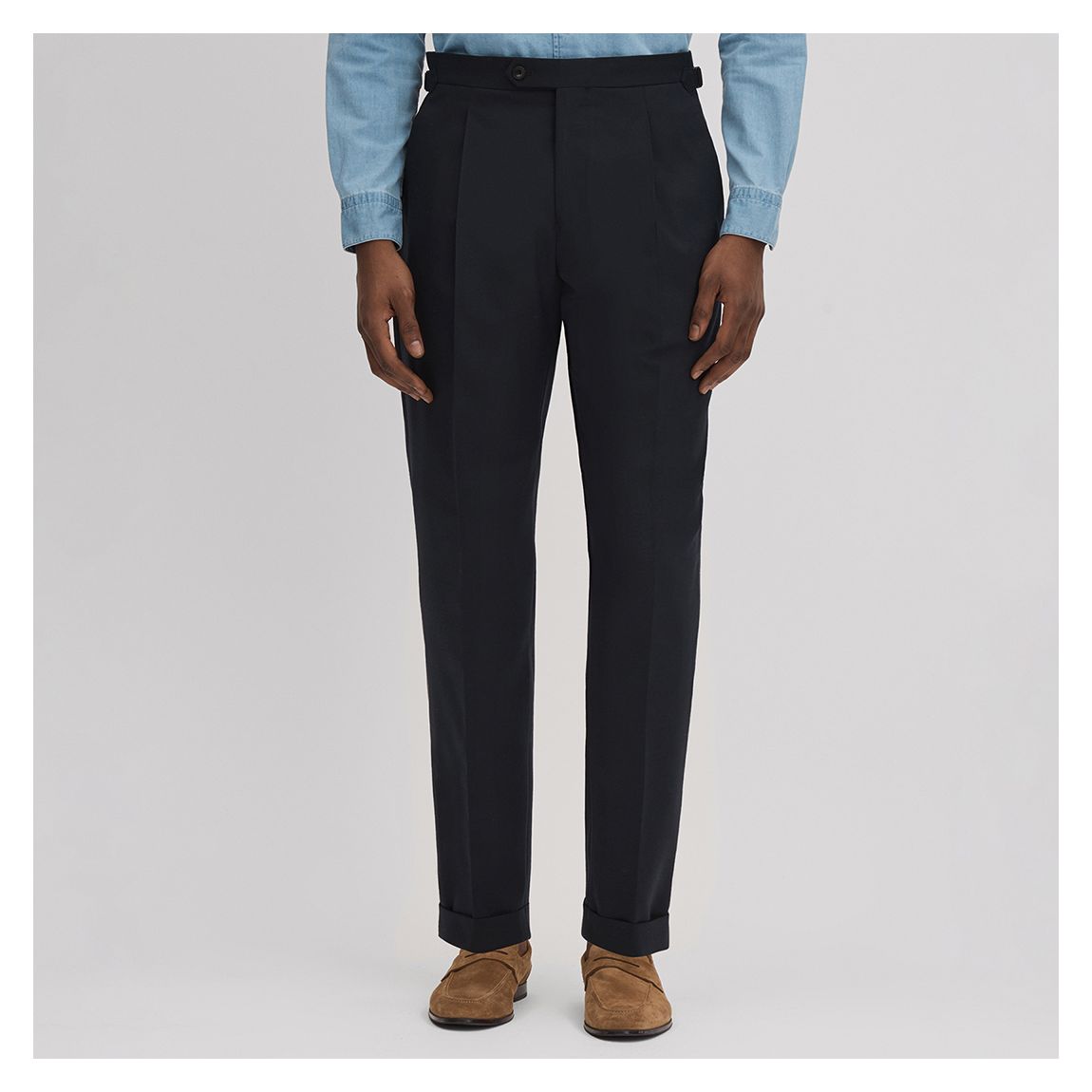 Navy Valentine Slim Wool Blend Trousers main product photo