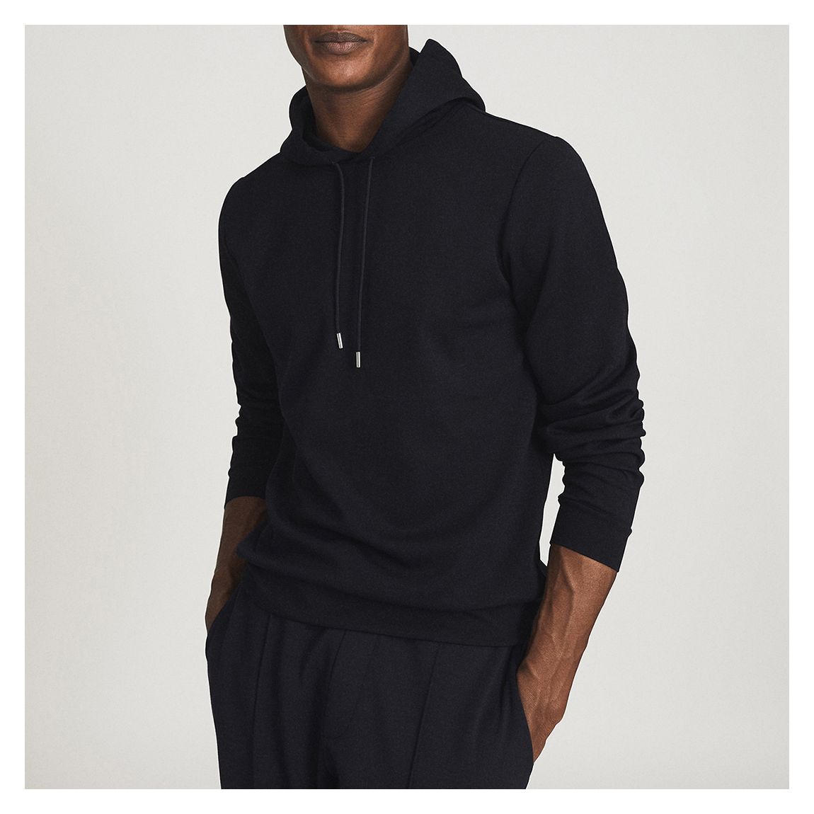 Navy Fabien Interlock Hoodie main product photo