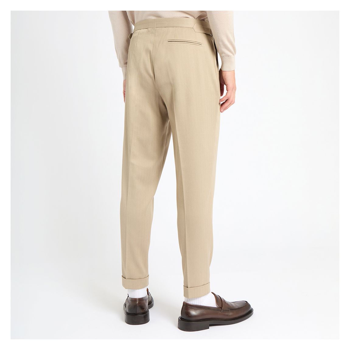Taupe Harvey Pleat Front Trousers main product photo