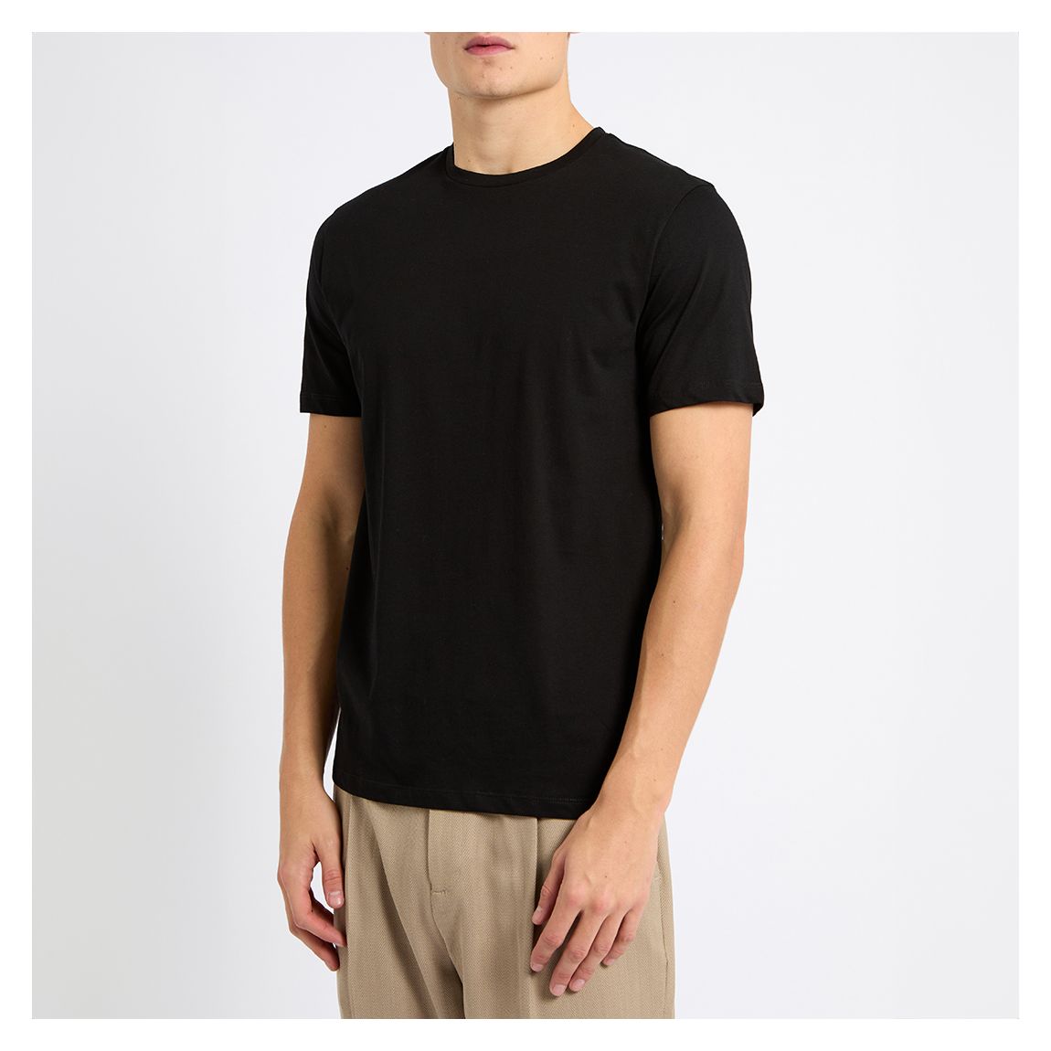 Black Oxford Jersey Cotton T-Shirt main product photo